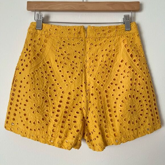BCBGMAXAZRIA rich yellow, embroidered, lined shorts. Great condition, Small. - Picture 6 of 8